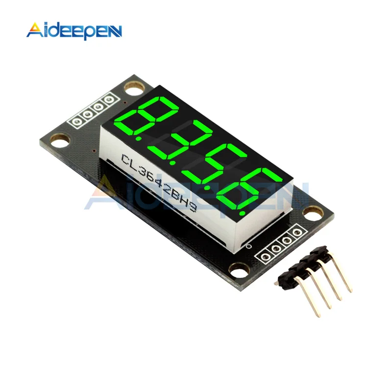 Green TM1637 светодиодный модуль часов 0,3" 4 цифры 7 сегментная трубка четыре последовательных платы драйвера для Arduino красный/зеленый/желтый/синий/белый - Цвет: Green