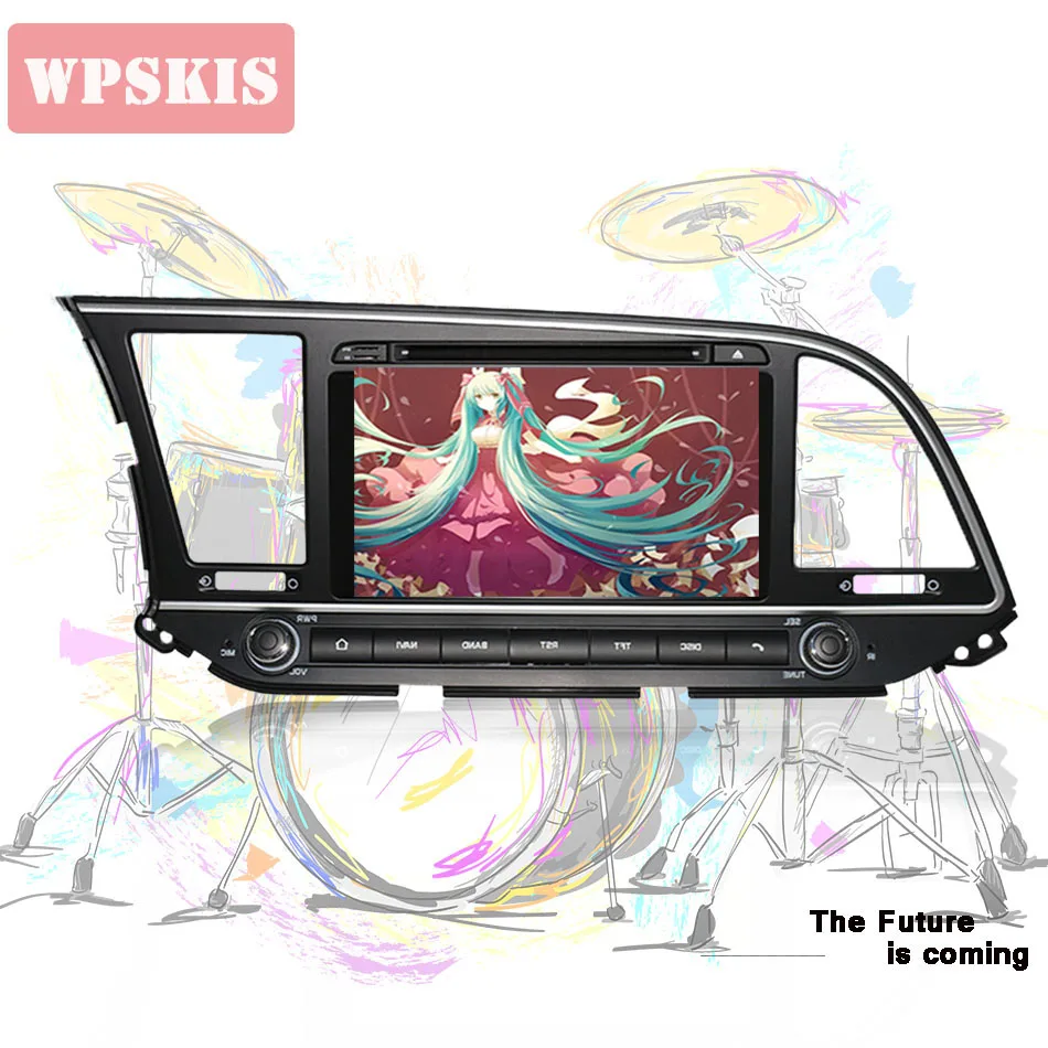Восьмиядерный android 9,0 автомобильный dvd gps плеер 1024*600 для HYUNDAI ELANTRA Gps Navigaiton стерео головное устройство аудио видео
