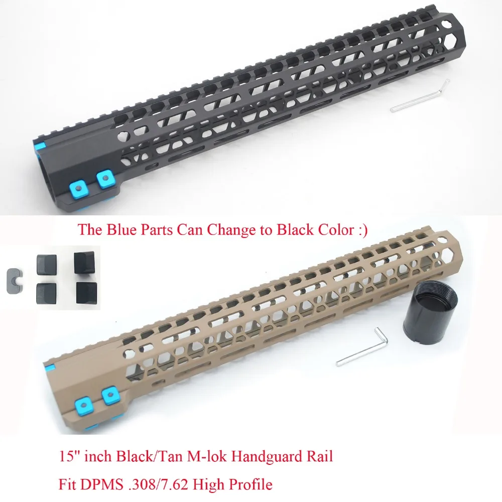 TriRock 15 дюймов M-lok поручень для поручней подходит LR-308 высокий профиль. 308/7. 62 ручная защита Picatinny Mount System_black/Tan color