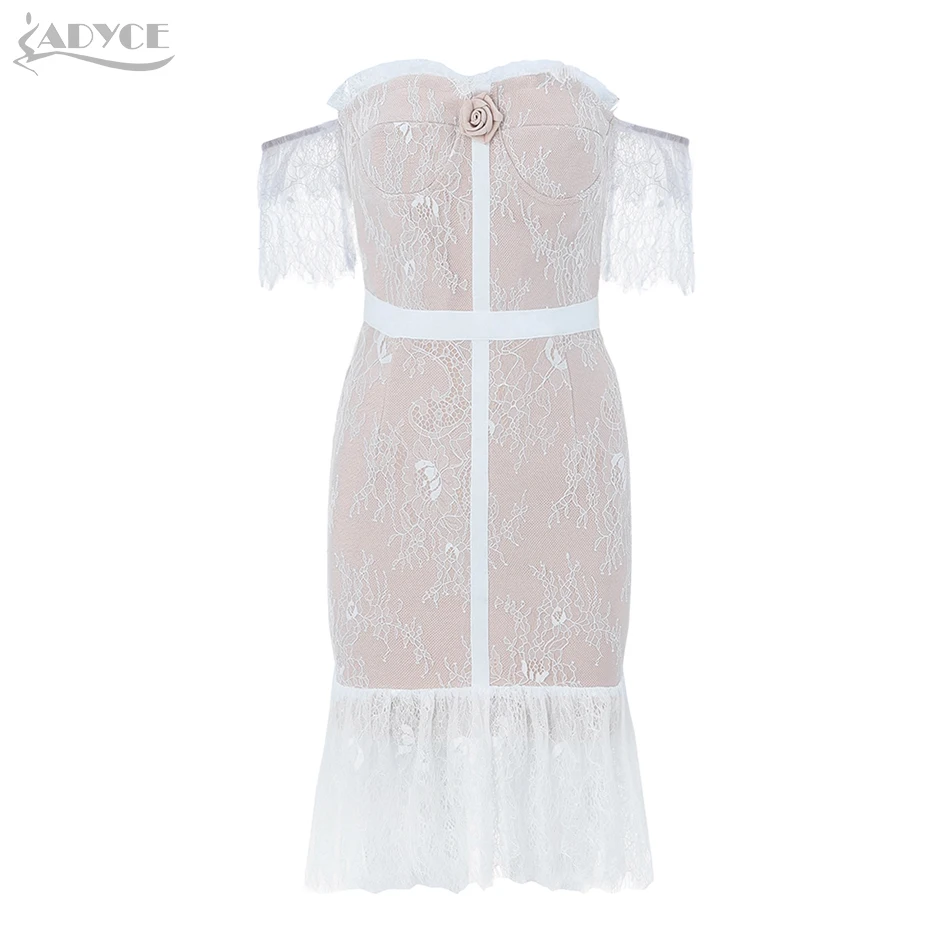 Adyce, новое летнее женское Бандажное платье, Vestidos, сексуальное, кружевное, элегантное, обнаженное, с открытыми плечами, Русалка, Клубное платье, вечерние платья знаменитостей