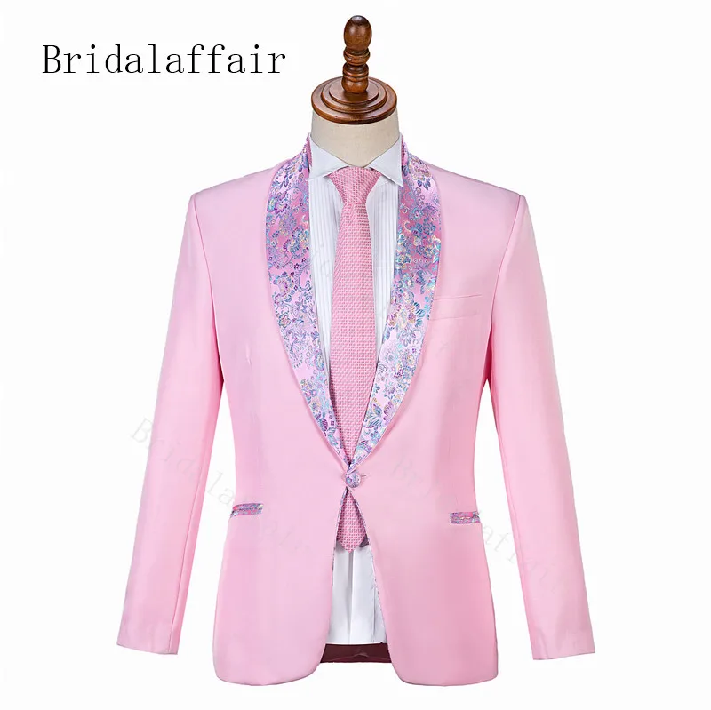2019 элегантный мужской костюм Bridalaffair розовый для свадебного ужина смокинг жениха