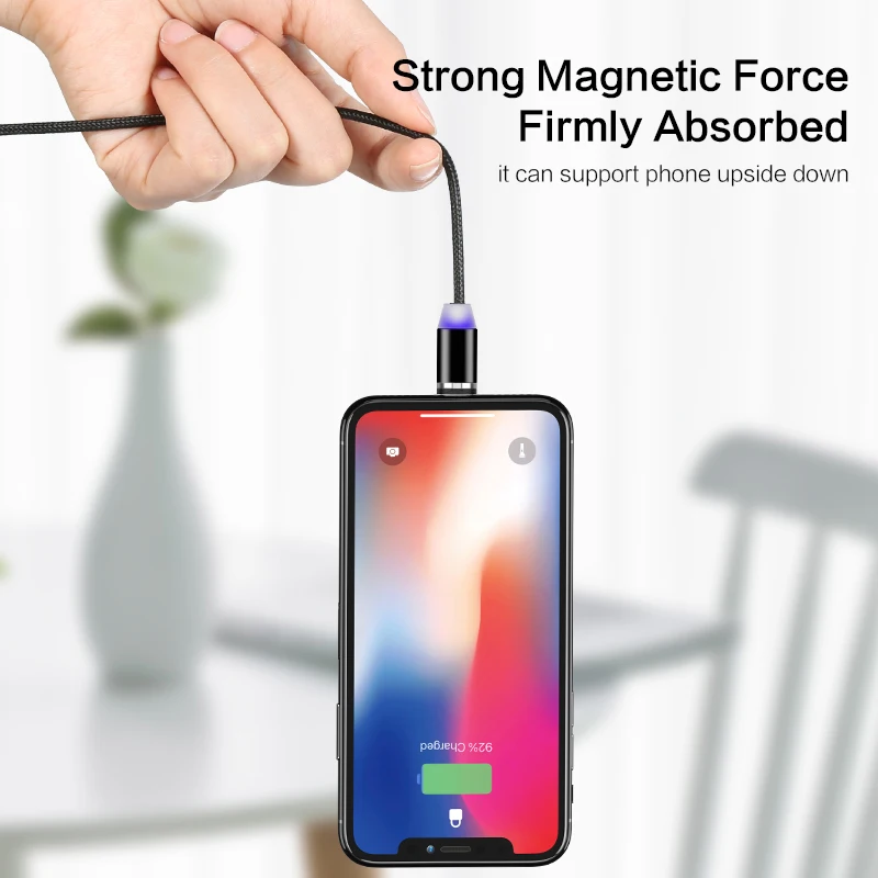 СВЕТОДИОДНЫЙ Магнитный зарядный 2А кабель для зарядки телефона usb type c быстрое
