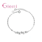 Простой дизайн, Стерлинговое Серебро 925 пробы, Женский Брекет, блестящая Звезда, микро кристалл, шарм, Изысканные Подарки Для Подружек