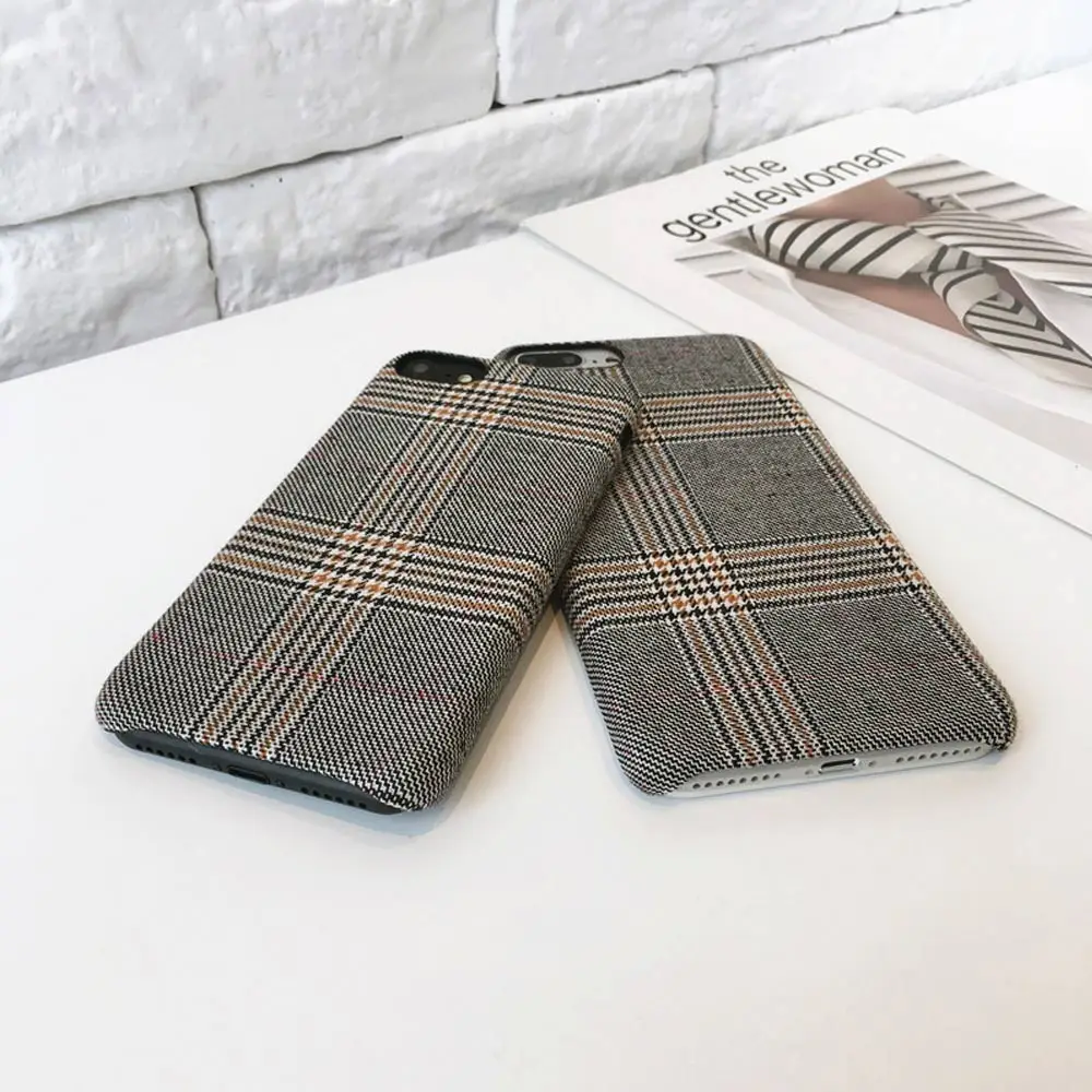 Тканевый сетчатый чехол для телефона Apple iPhone X XR 11 Pro XS Max 8 7 6S 6 Plus в клетку модные