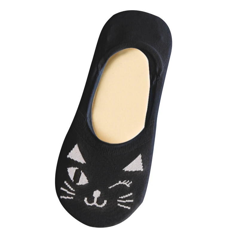 1 пара черный белый серый Кот игрушечная лодка мягкие хлопковые носки стелс