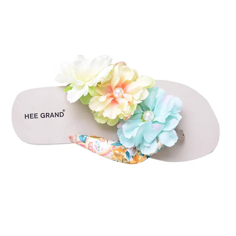 HEE GRAND/богемные женские пляжные сланцы с цветами Летние Стильные Нескользящие