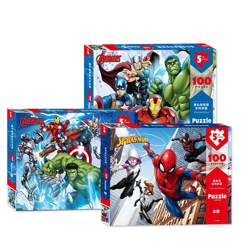 Дисней Marvel Лига головоломка Человек-паук Мстители 100 детский самолет головоломка бумажные развивающие игрушки