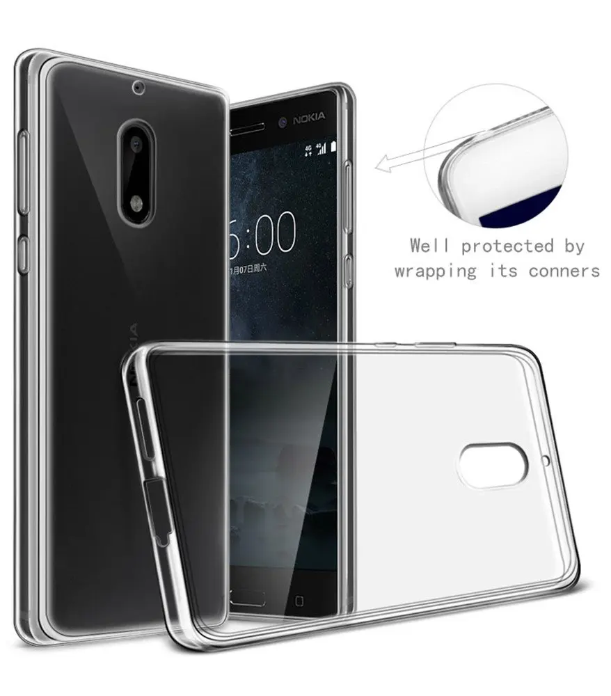 Ультратонкий Прозрачный мягкий силиконовый чехол из ТПУ для телефона Nokia 9 5 6 3 1 7 8