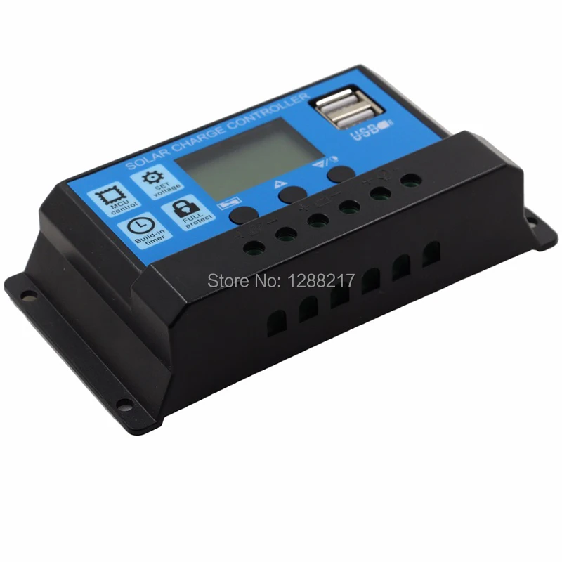 60A 50A 40A 30A 20A 10 ампер 12V 24V режимы Auto, PWM солнечный Батарея Зарядное устройство солнечные регуляторы PV с ЖК-дисплей Дисплей и USB кабеля(5 В
