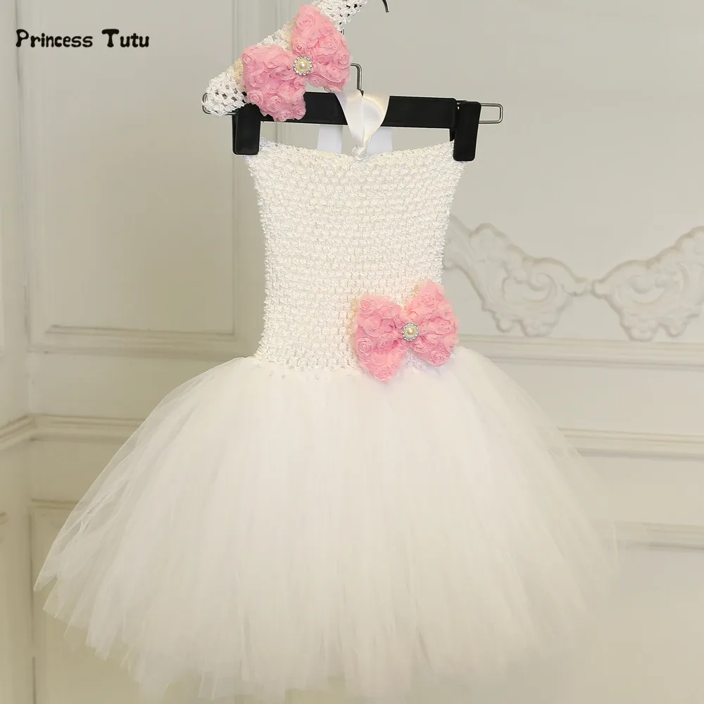 Платье для маленьких девочек белое Тюлевое платье принцессы платье-пачка