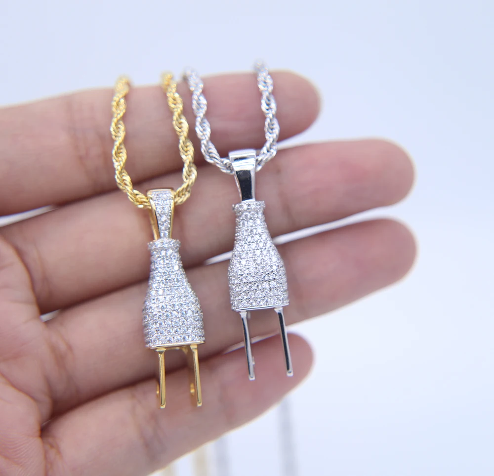 Высокое качество Мужская подвеска в виде вилки ожерелье золотого и серебряного