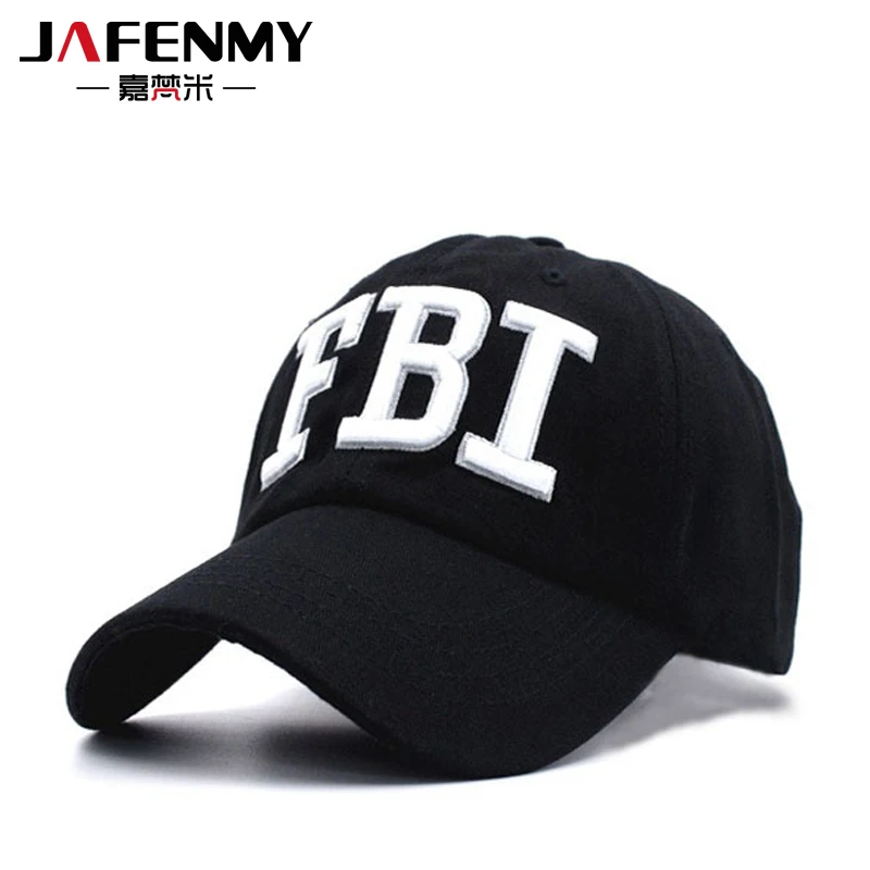 Высококачественные летние бейсболки ФБР Черная кепка для мужчин и женщин