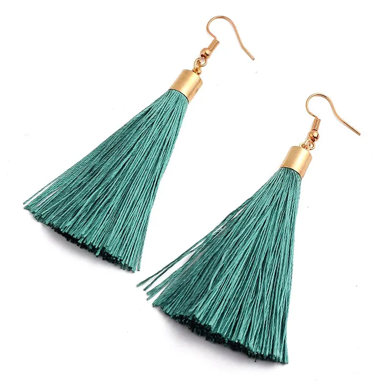 Malachite green-2 Серьги-кисточки в богемном стиле винтажные свисающие серьги mujer moda серьги для женщин серьги Модные ювелирные изделия oorbellen - Окраска металла: Malachite green-2