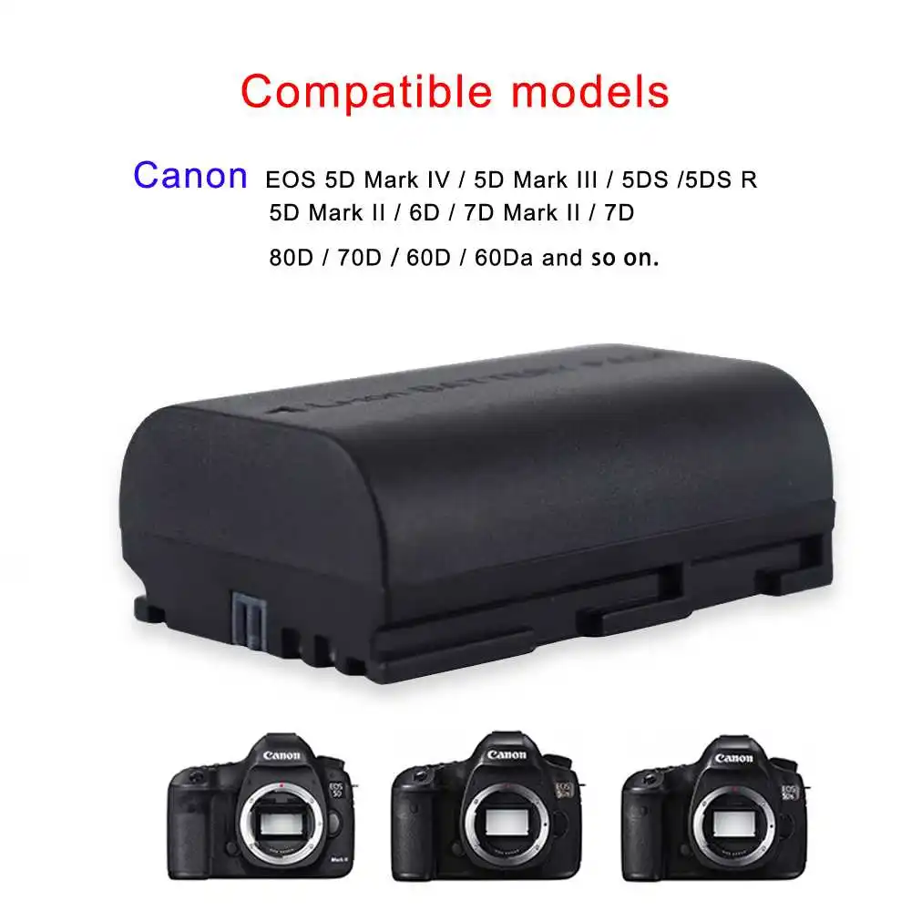 PALO 1 шт. 2000 мАч LP-E6 LP E6 LP-E6N батарея для камеры Canon EOS 5DS 5D Mark II Mark III 6D 7D 60D 60Da 70D 80D DSLR EOS 5DSR