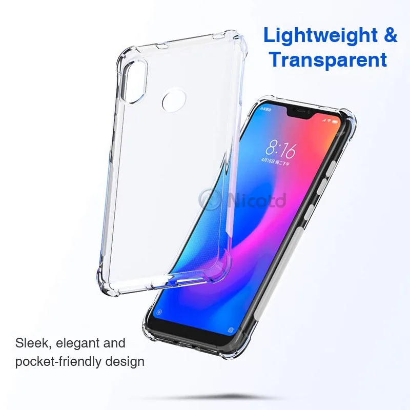 Прозрачный силиконовый чехол для телефона, для Xiaomi mi a2 lite Прозрачный чехол для телефона с противоударной защитой защитный противоударный чехол из ТПУ мягкий чехол из чистого полиуретана с надписью протектор сумка mi A2 lite