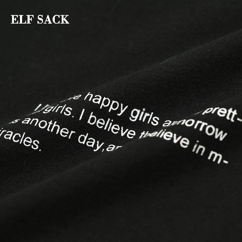 Женское платье двойка ELFSACK хлопковое с круглым вырезом и буквенным принтом