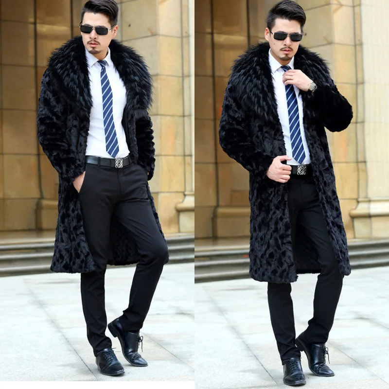 Мужское пальто из искусственного меха новое замшевое на осень/зиму мужское
