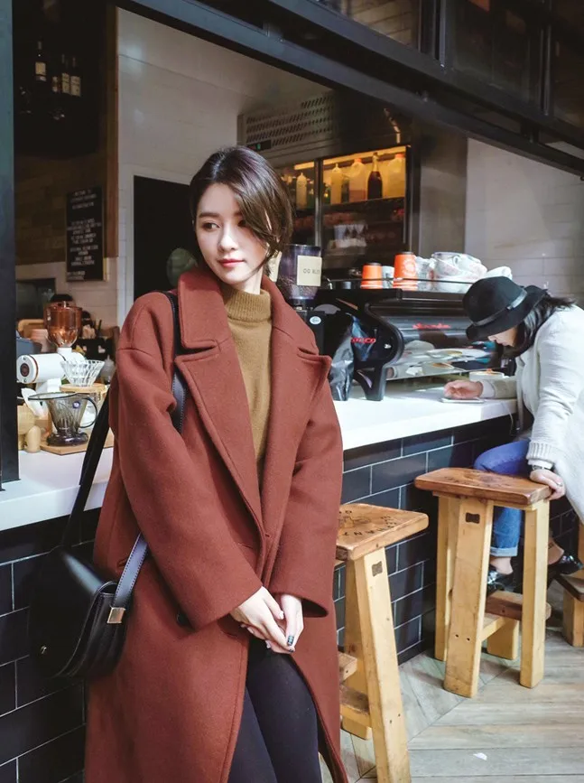 Женское длинное пальто в стиле пэчворк 2018 зимнее двубортное шерстяное и куртка