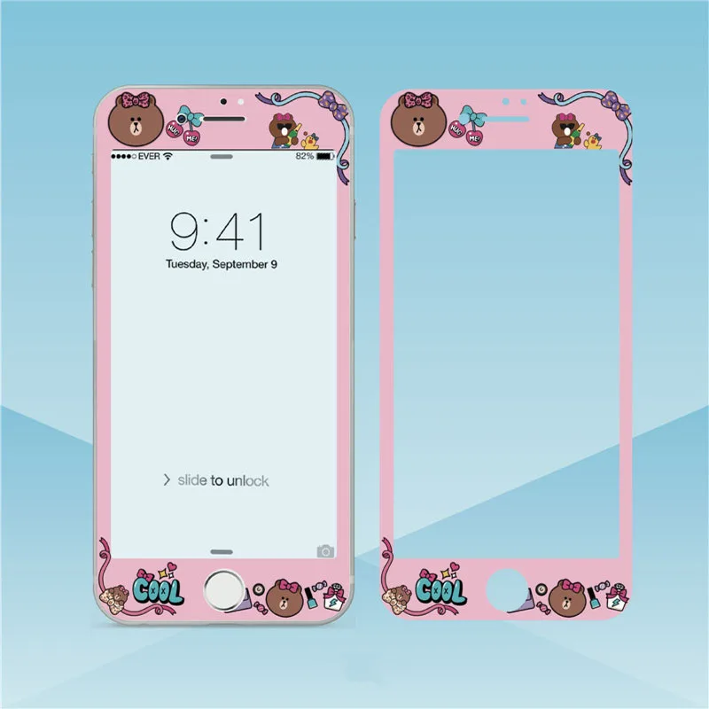 Мультяшный Прекрасный 3D экран с мягкими краями протектор для iPhone 7 8 plus полное покрытие закаленное стекло Милая Защитная пленка для iPhone 6 6s