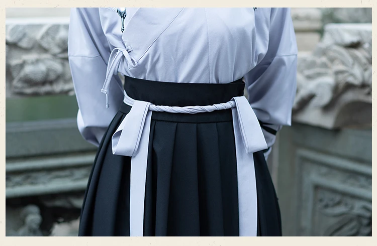 Hanfu древний китайский костюм кран Вышивка Топ для женщин Классическая Одежда для танцев для мужчин традиционный династии Тан шоу DNV11615