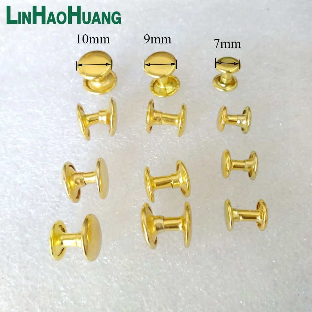 Круглые плоские заклепки золотого цвета 400 шт. медные круглые Шипы винтовые пятна