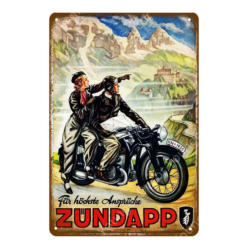 YD6933G Классический Zundapp мотоциклы металлическая пластина оловянные знаки винтажный металлический постер гараж; клуб бар украшение стены домашний декор доска - Цвет: YD6933G