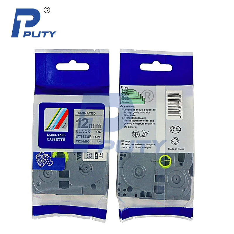 5PCS Compatible TZ Lamintated Label Tape Cartridge 12mm 1/2&quot Black on Matte Silver TZe M931 TZe-M931 for Brother Ptouch Printer |