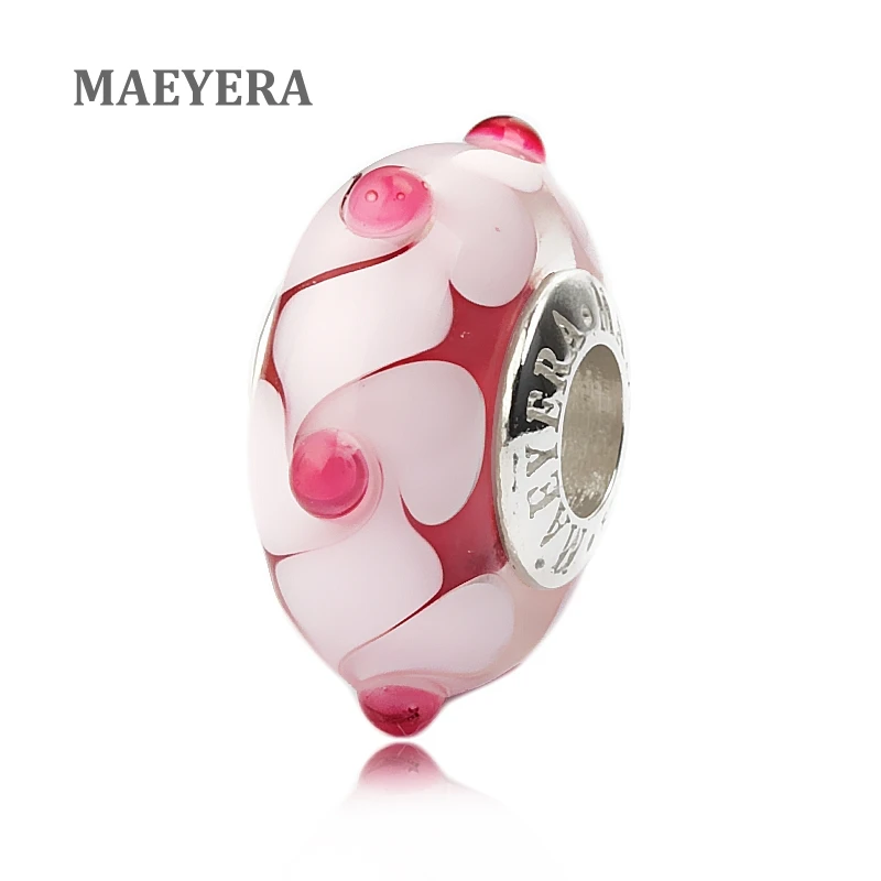 Бисер MAEYERA из стерлингового серебра 925 пробы с лампами розовый вихревой бисер в