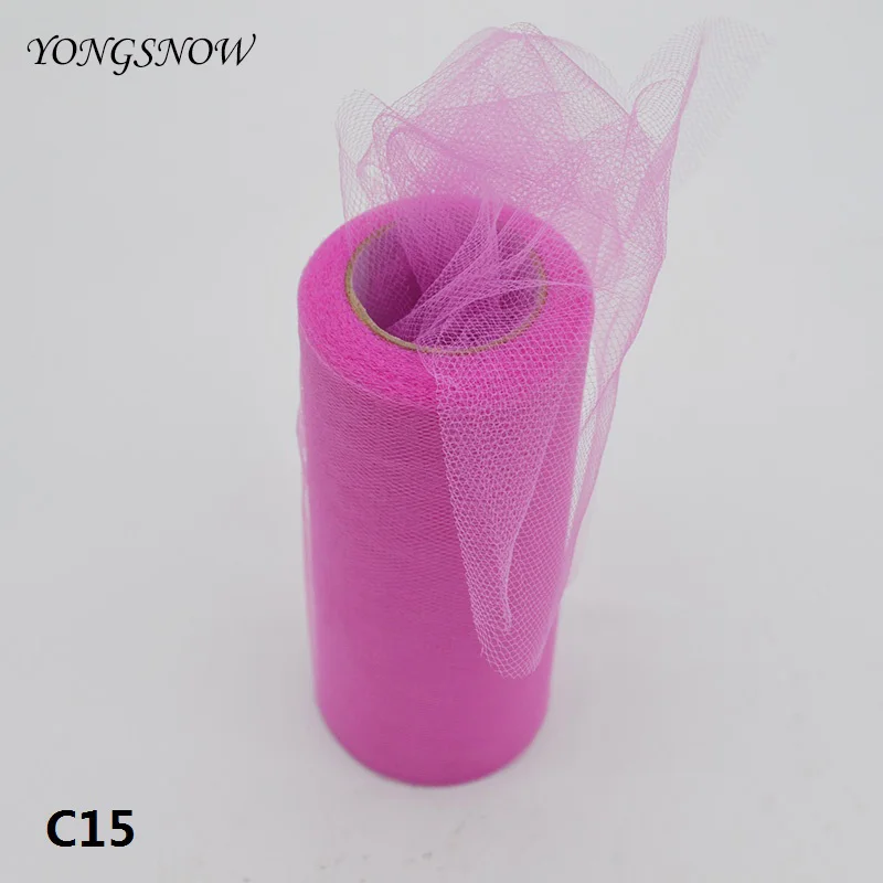 15cm C15 25 ярдов 15 см Тюль в рулонах для свадьбы украшение рулон ткани ремесло Тюлевая пачка платье DIY шелковые органза вечерние поставки - Цвет: 15cm C15