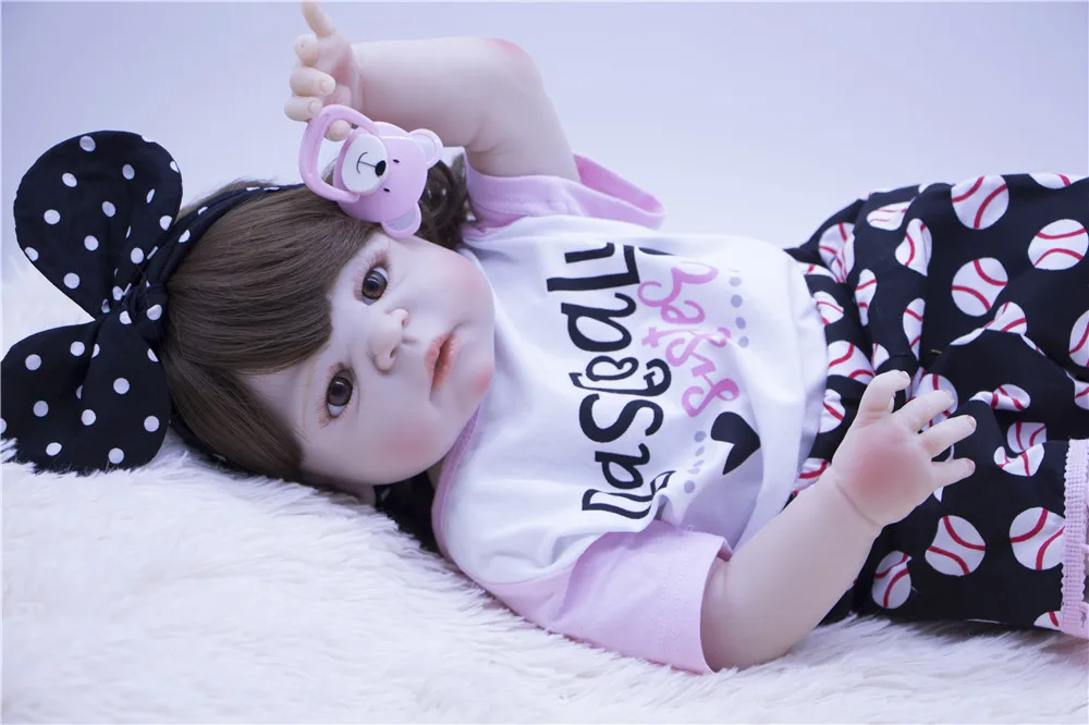 23 ''реалистичные куклы принцессы Bebes все силиконовые Reborn doll в горошек головной