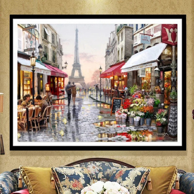 5D Diy Алмазная картина полная дрель квадратная вышивка романтическая Парижская