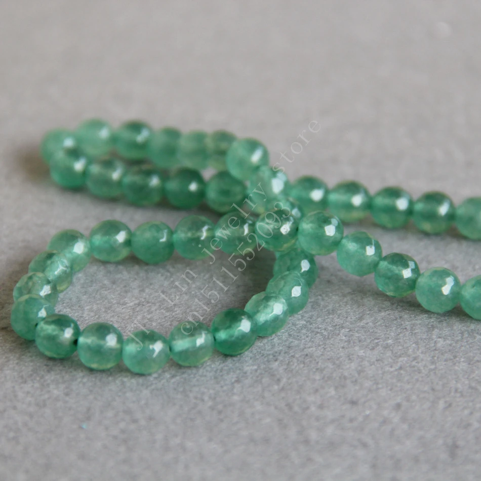 Новые 8 мм граненые светло-зеленые бусины из халцедона модный стиль подходит DIY