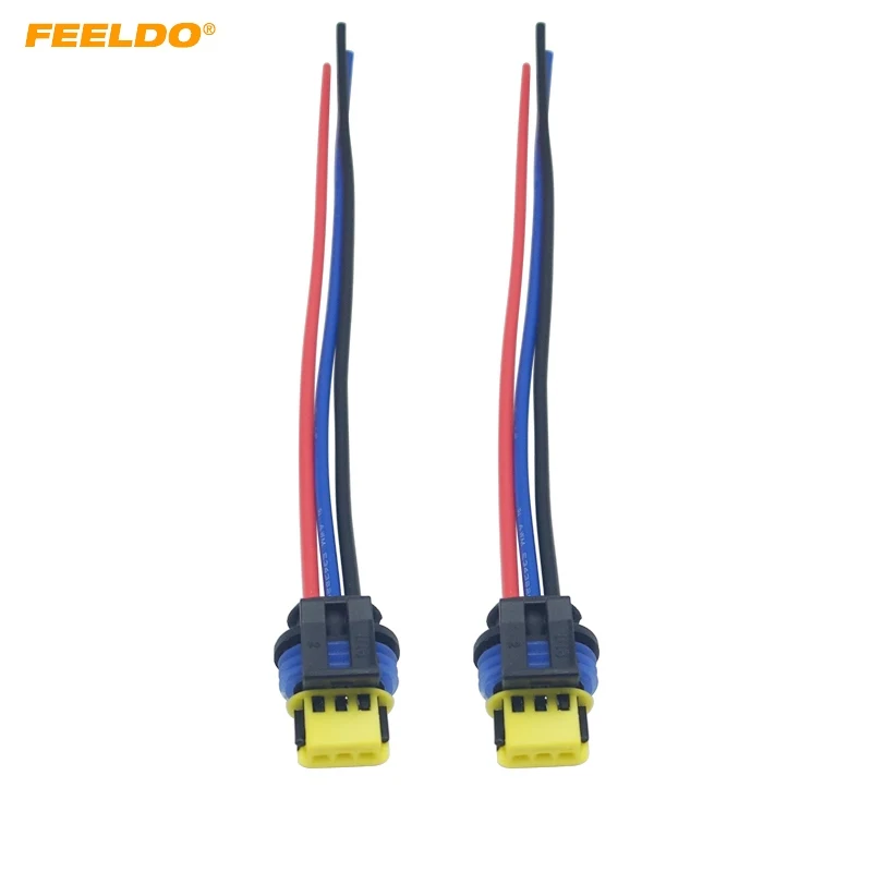 

FEELDO 2PC Car HID Xenon Bulb Ballast Plug Cable D1 D3 HID Cord Connector for Osram Wire Harness Power Cable #HQ5968