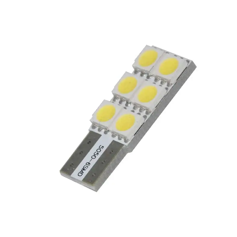 2 шт. автомобильный T10 светодиодный светильник 6 SMD 5050 6000K белый авто номерной знак