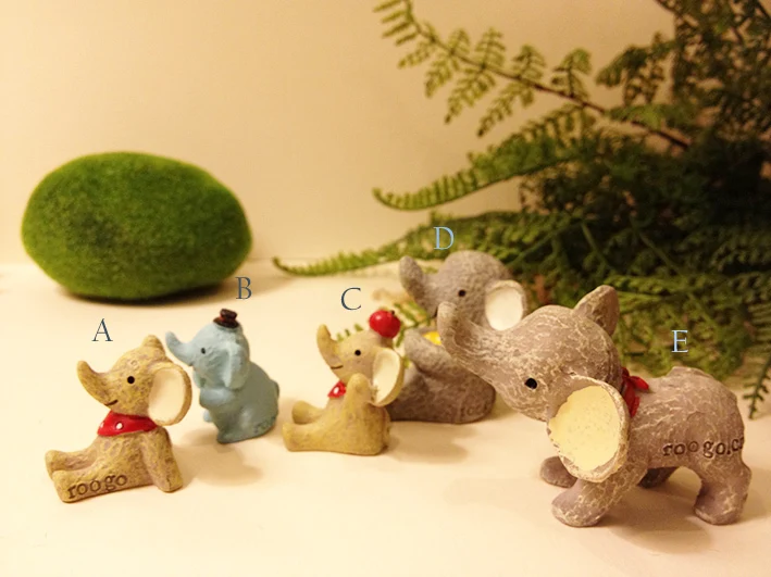 1 шт. / миниатюры слон семья фея садовый гном мосс террариум декора ремесла бонсай