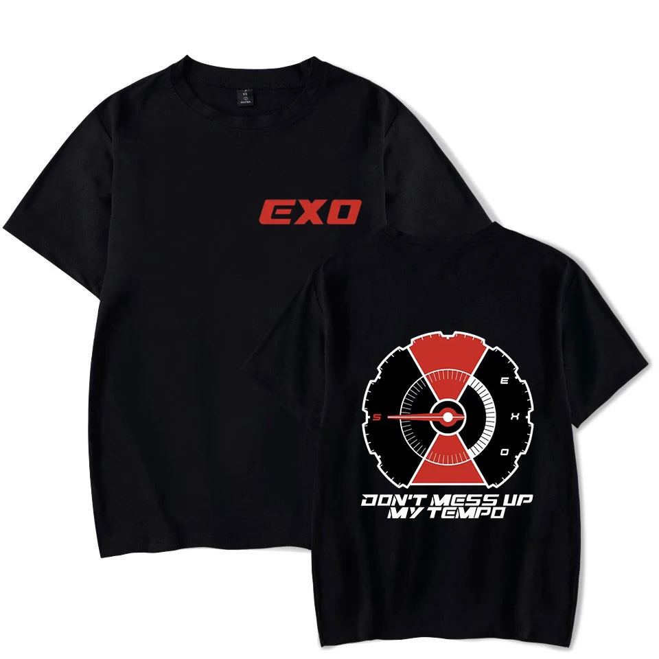 Женская и Мужская Уличная футболка EXO Don MESS UP MY TEMPO модная в стиле хип-хоп Харадзюку