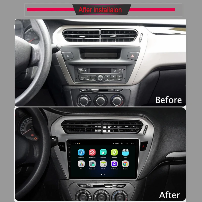 9 дюймов Автомобильный dvd плеер на основе Android для Citroen Elysee peugeot 301 2014 gps BT Радио