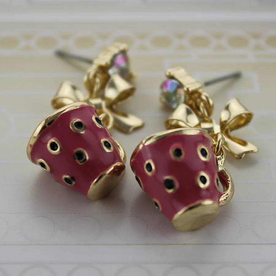 Серьги пусеты ENZE элегантные серьги с подвеской в виде чашек|fashion stud earrings|stud