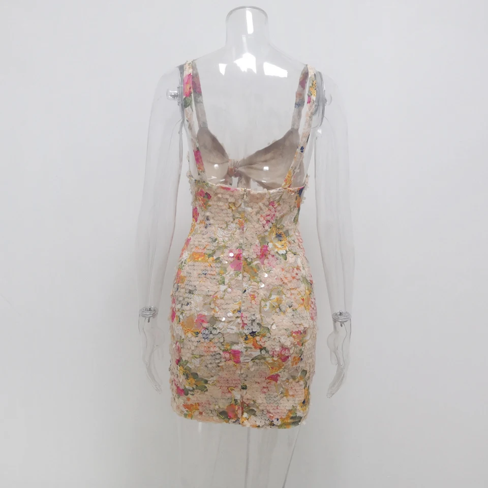 Karlofea сексуальное Клубное платье с блестками для ночной вечеринки милое ажурное