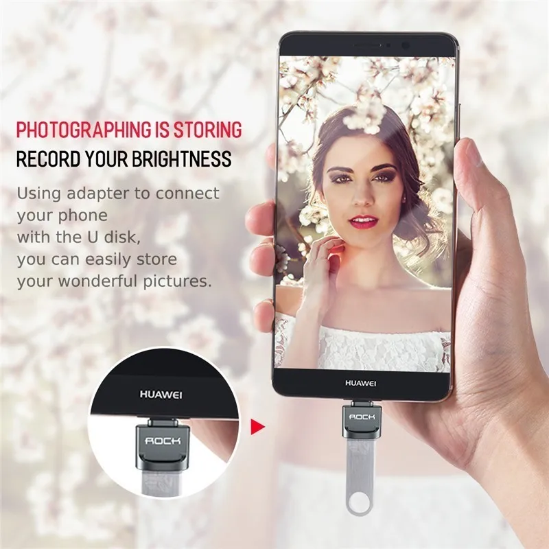 Рок OTG USB C адаптер для iPhone 8 Lightning папа к Micro Type женские конвертеры Macbook Samsung S9 Xiaomi