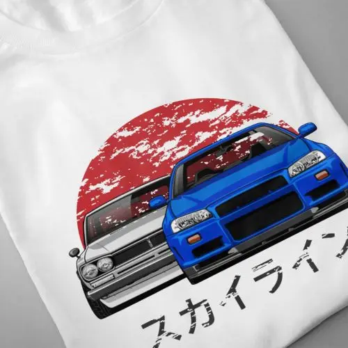 Новое поступление 2018 GTR футболка с изображением автомобиля Мужская Skyline R34 Hakosuka