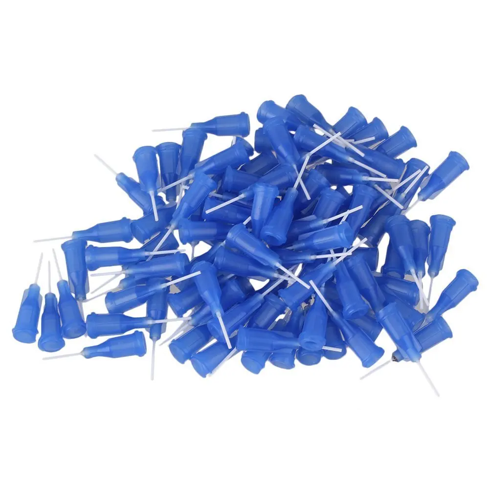 

1/2" Plastic&PP Spiral Connector Adhesive Glue Tip Dispensing Needles Pack of 100 (22Ga Blue)