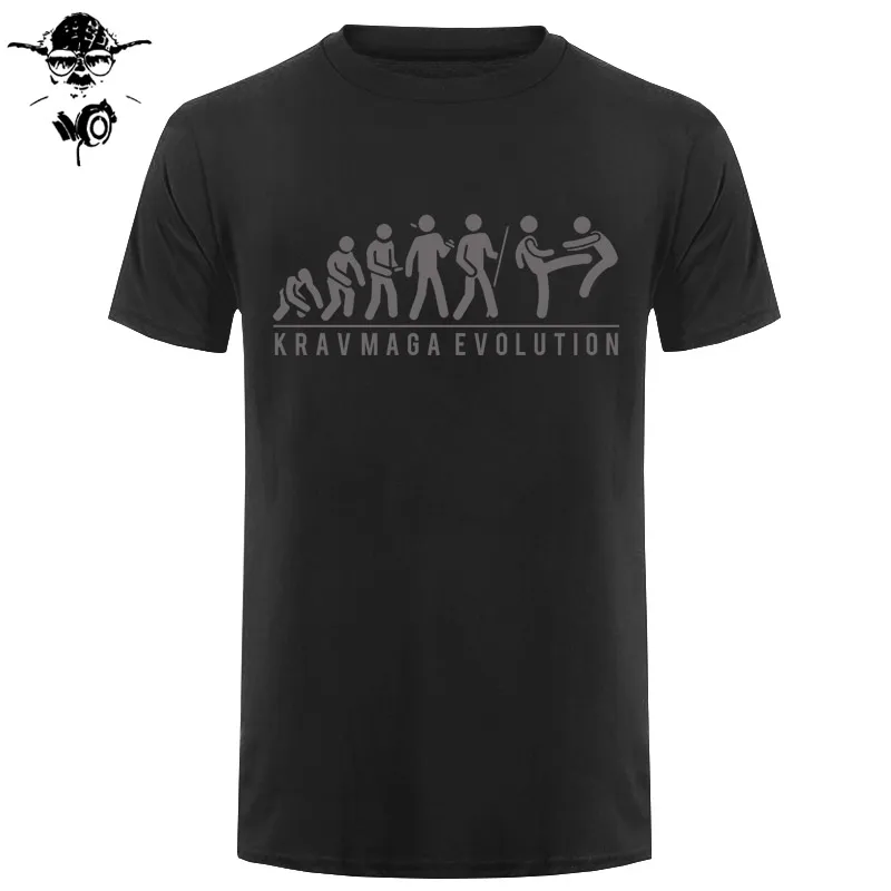Krav Maga/футболка «Эволюция военных искусств» с принтом «Израиль»; идеальный подарок; Забавный подарок на день рождения для мужчин и мальчиков; Детские хлопковые футболки - Цвет: black gray