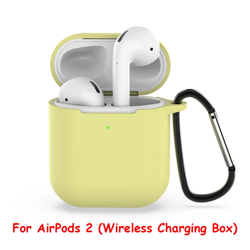 05 Новинка, чехол для наушников Airpods 2, чехол для Airpods 2, силиконовый чехол s, тонкий чехол для Air Pods 2, Противоударная зарядная коробка с крюком - Цвет: 05