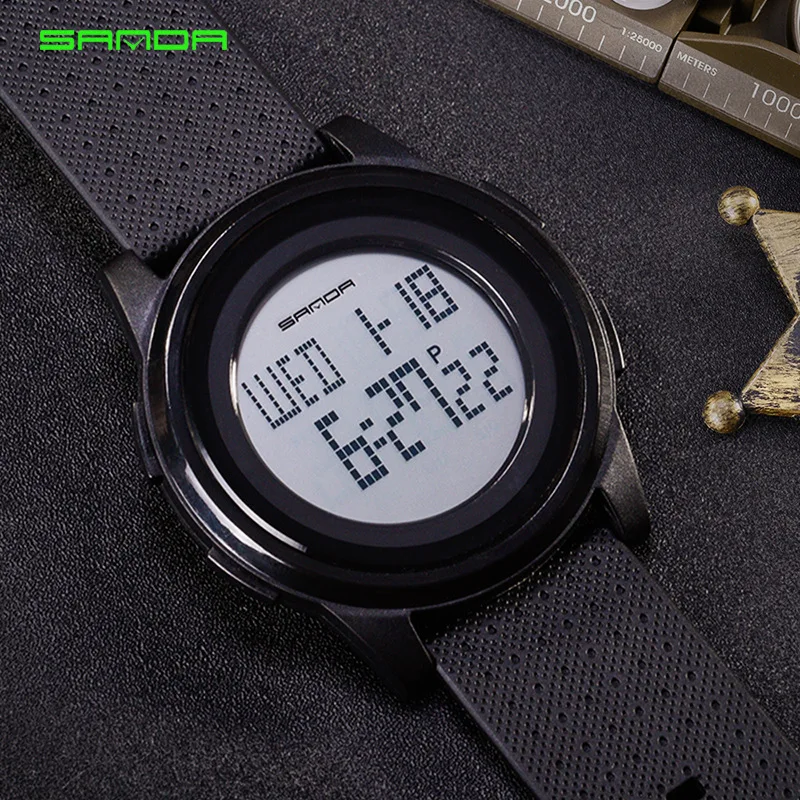 Sanda мужские спортивные часы светодиодные цифровые Seiko водонепроницаемые