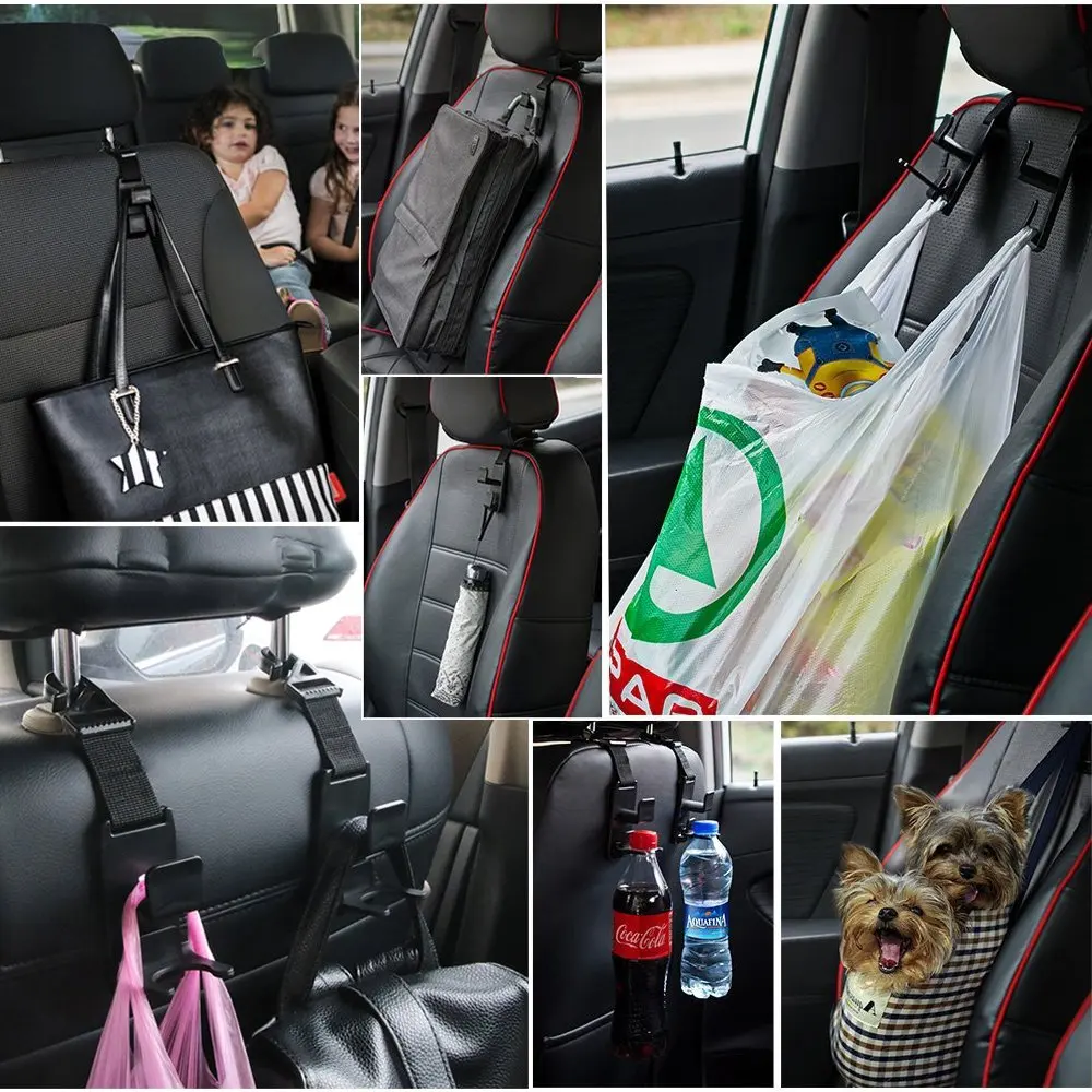 4 крючка на подголовник автомобильного сиденья прочная и долговечная вешалка для