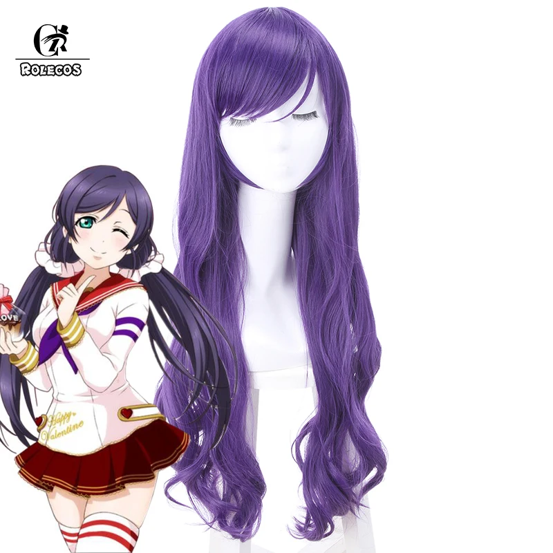 ROLECOS японский аниме Love Live Косплей Nozomi Tojo 80 см/31 5 дюйма длинные фиолетовые локоны