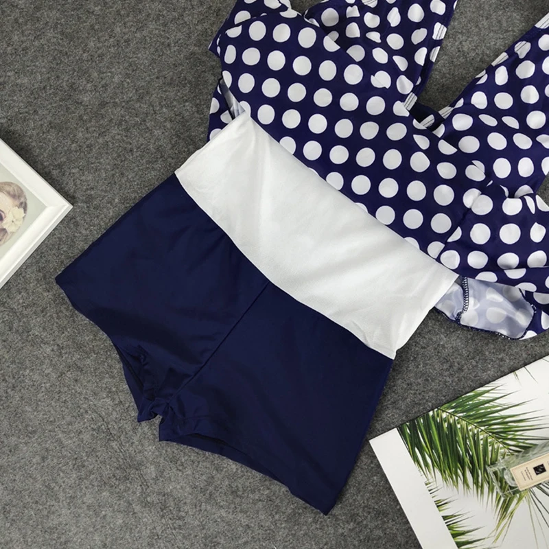 Женский слитный купальник размера плюс большой с юбкой летние винтажные