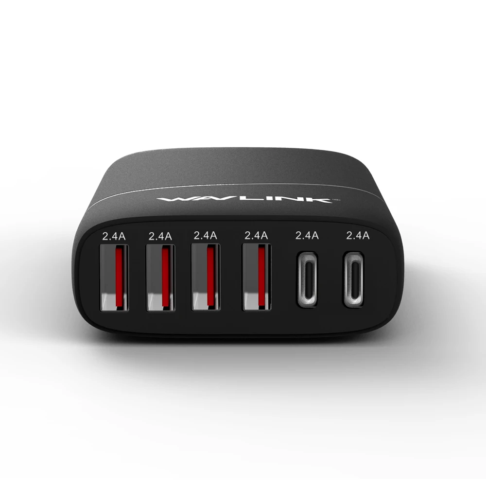WAVLINK Тип C 6 Порты и разъёмы 60 Вт/12A Смарт USB Настольная зарядная станция для быстрой