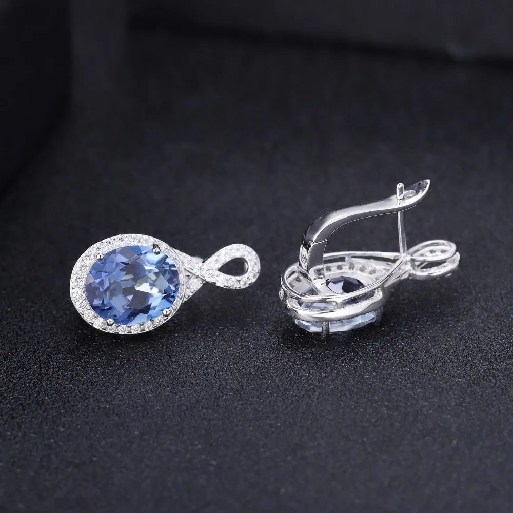 GEM'S BALLET 6.63Ct натуральный иолит синий мистик кварц ювелирные украшения 925 пробы серебро Винтаж Серьги гвоздики для женщин Свадебные